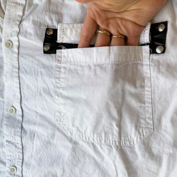 En4orce Men’s Button Down Shirt Size 6XL Short Sleeve Wings of Freedom White - Picture 5 of 8